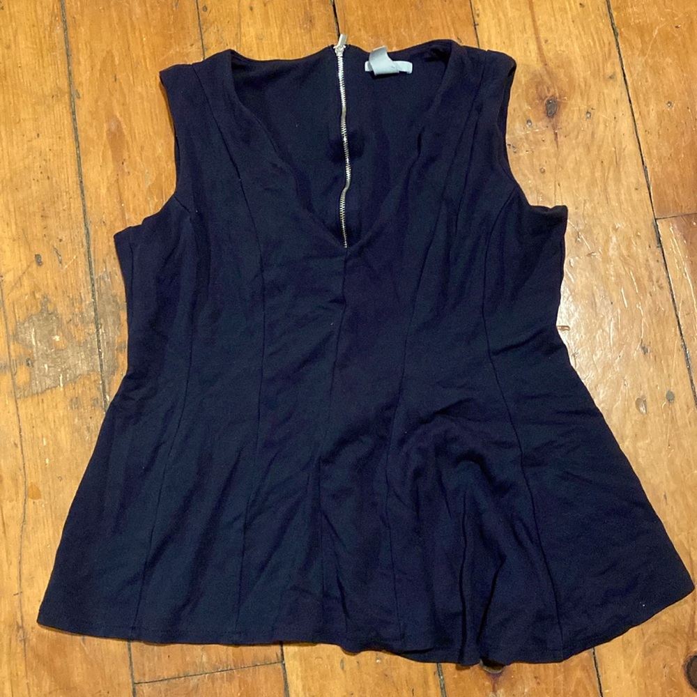 Navy H&M V-neck peplum style business tank top